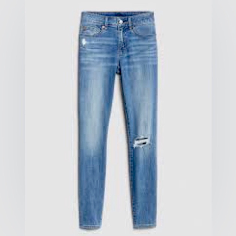 NEW Gap mid Rise Curvy True Skinny Jeans with Distressed Detail